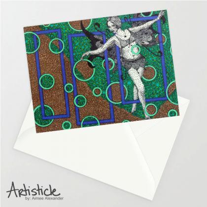 Pixie Greeting Card, Blank 5x7 Card, Fairy Tale..