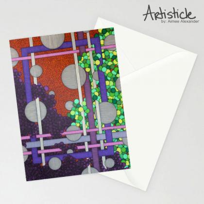 Rose Note Cards, Set Of 6 Cards, Abstract Art..