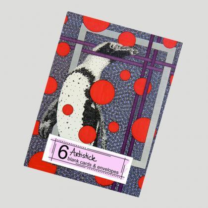 Penguin Note Cards, Set Of 6 Cards, Bird Cards,..