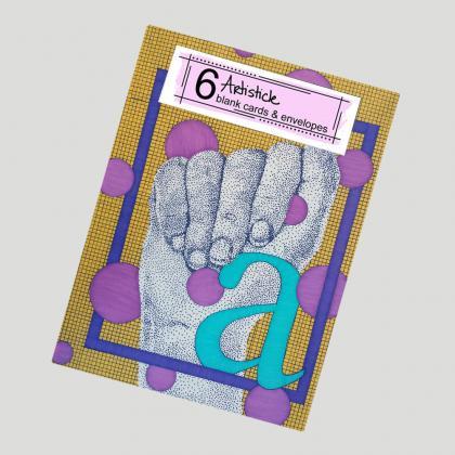 Monogram A Cards, Set Of 6 Cards, Sign Language..