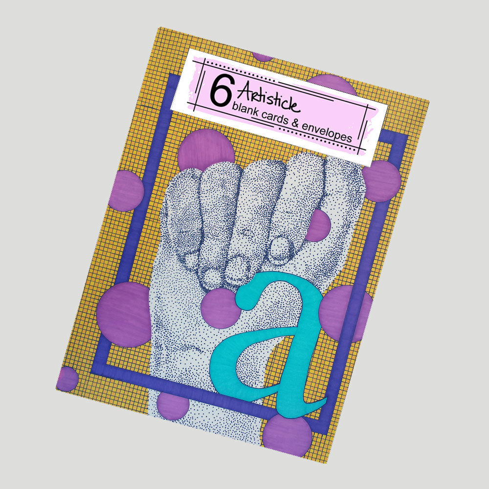Monogram A Cards, Set Of 6 Cards, Sign Language Cards, Alphabet Letter A, Monogram Stationery, Personalized Cards, Colorful Blank Cards
